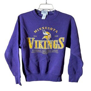 Vtg Minnesota Vikings Long Sleeve Crewneck Pullover Sweatshirt Size M Lee Sport